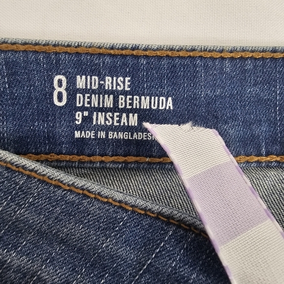 Ana Mid Rise Cut Off Bermuda Shorts - Picture 4 of 8